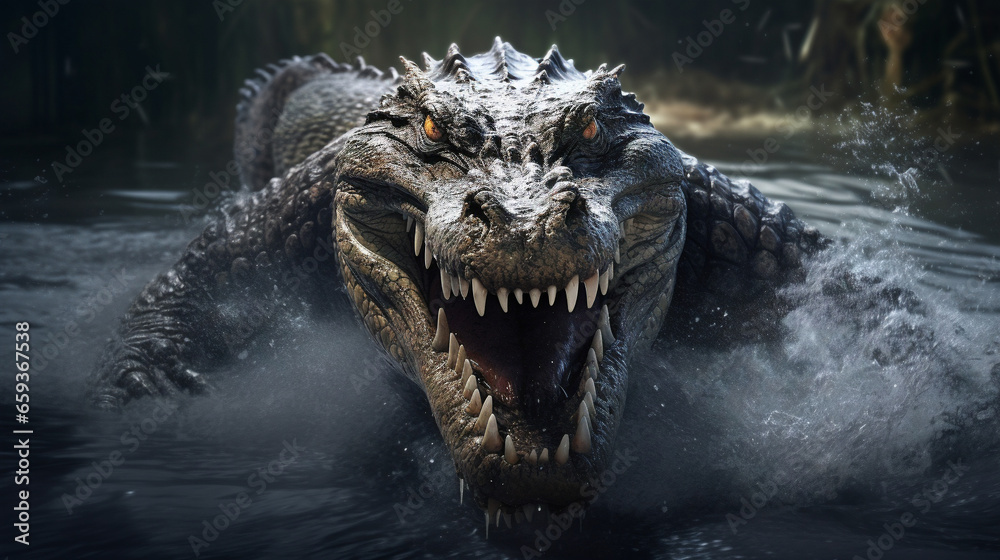 Fototapeta premium crocodile predator Generative AI