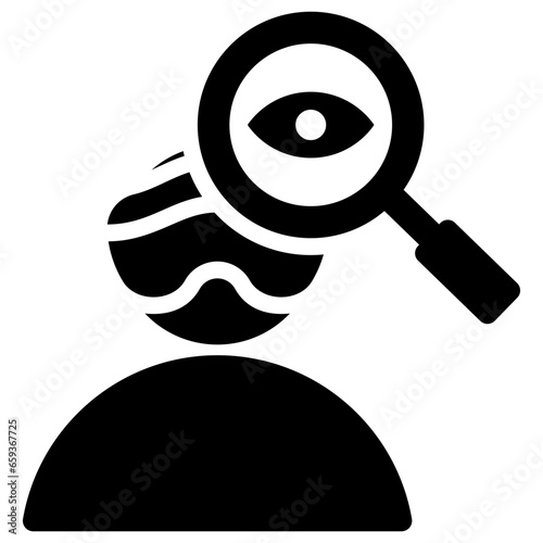Examined Visually Glyph Icon