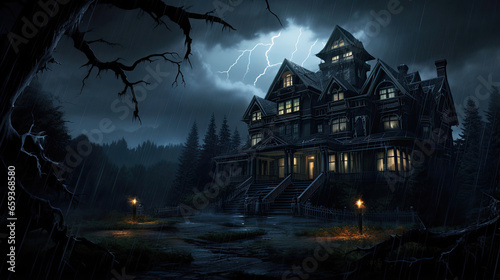 Gloom Manor on a Stormy Night
