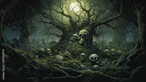 Skulls in the Embrace of Ancient Roots