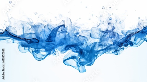 Blue water splatters over a white background.