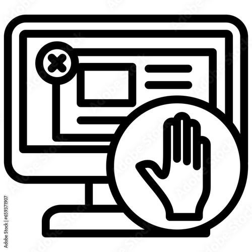 Ad Blocker Outline Icon