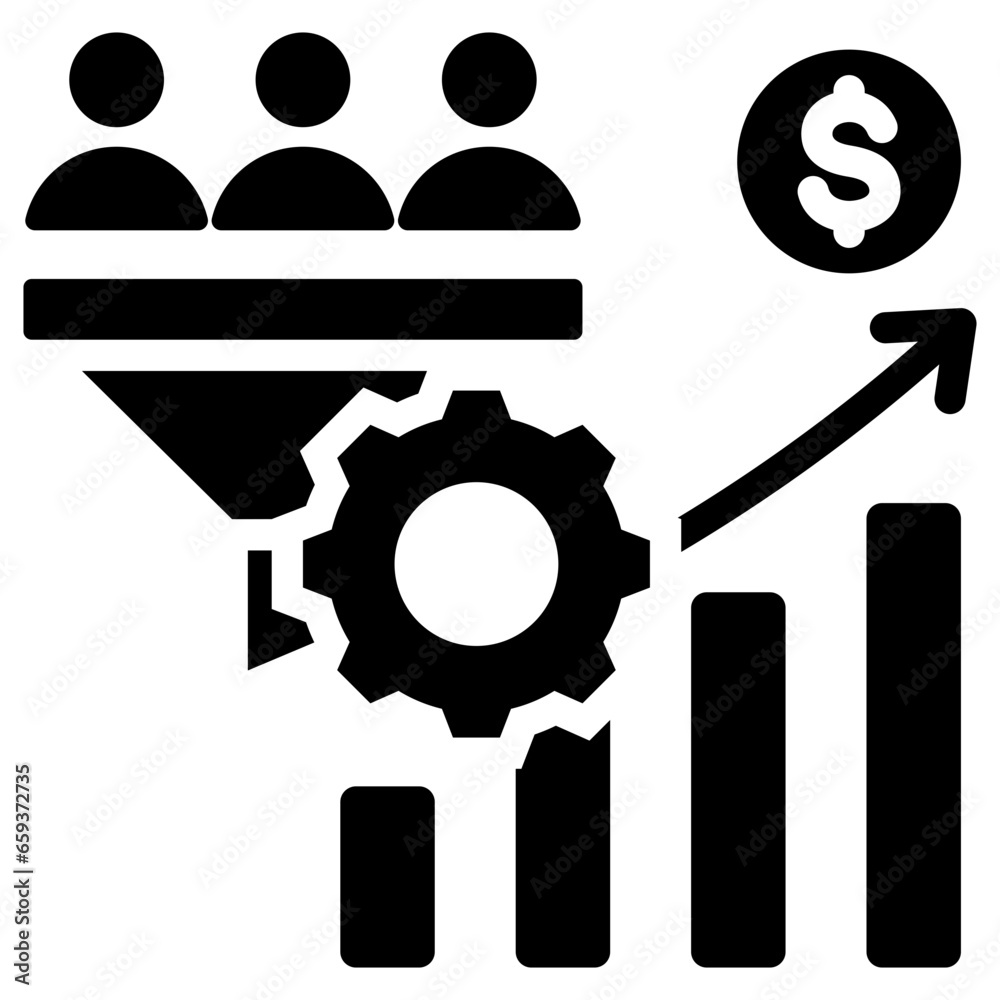 Fototapeta premium Conversion Rate Optimization Glyph Icon