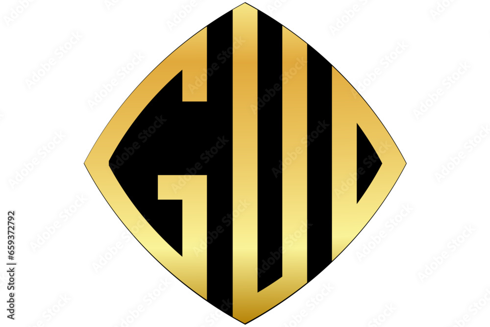 GUD, GU, UD, logo. Abstract initial monogram letter alphabet logo design GUD, GU, UD, logo. Abstract initial monogram letter alphabet logo design