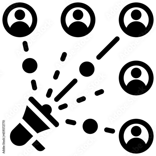 Viral Marketing Glyph Icon