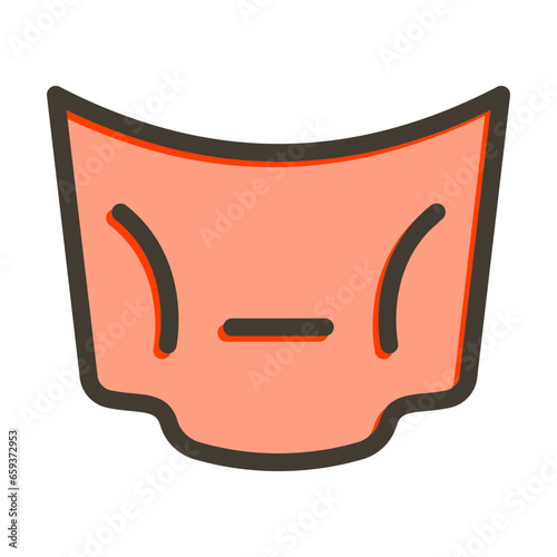 Car Hood Vector Thick Line Filled Colors Icon Design