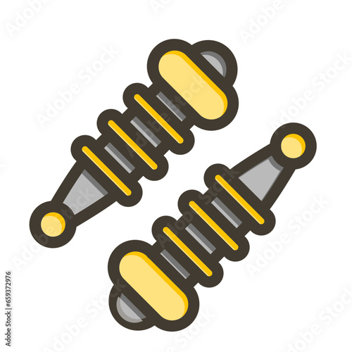 Damper Vector Thick Line Filled Colors Icon Design
