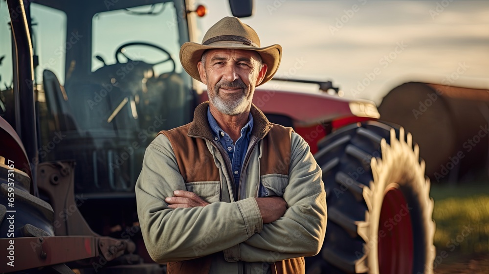 Older male farmer smiling