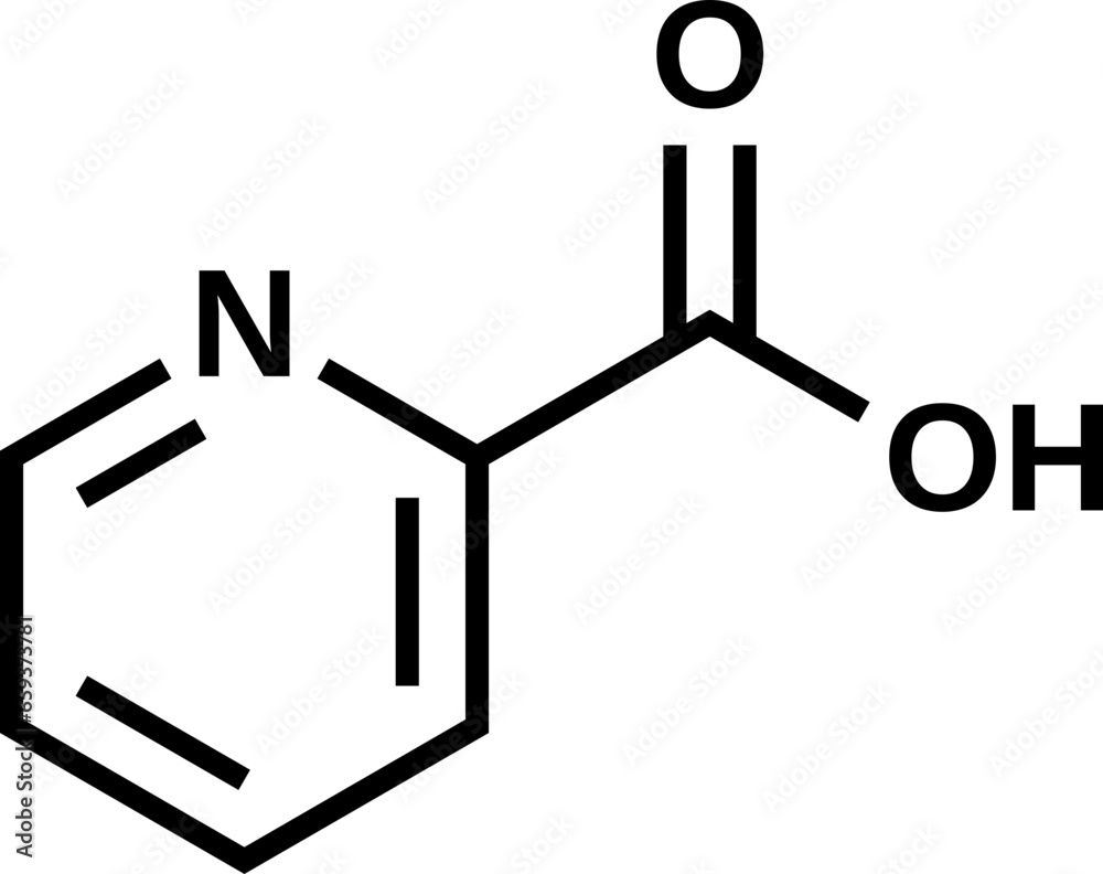 Picolinic acid structural formula, vector illustration Picolinic acid structural formula, vector illustration