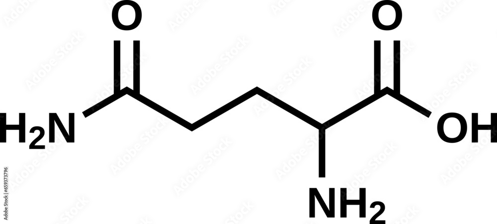 Amino acid glutamine structural formula, vector illustration - obrazy, fototapety, plakaty 