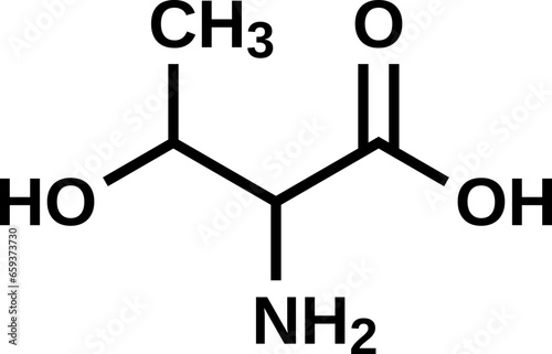 Amino acid threonine structural formula, vector illustration