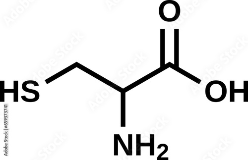 Amino acid cysteine structural formula, vector illustration