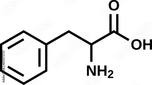 Amino acid phenylalanine structural formula, vector illustration
