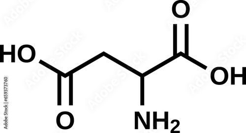 Aspartic acid structural formula, vector illustration