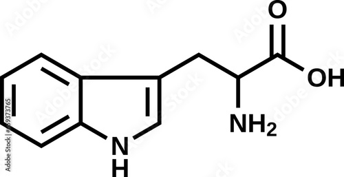 Amino acid tryptophan structural formula, vector illustration