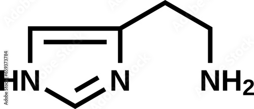 Histamine structural formula, vector illustration 