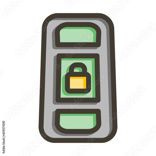 Keyless Vector Thick Line Filled Colors Icon Design