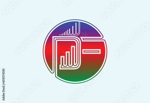 DF letter with financial logo and icon design template