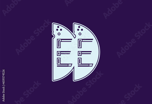 EE new letter  logo and icon design template