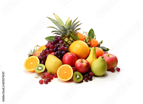 fruits on white background