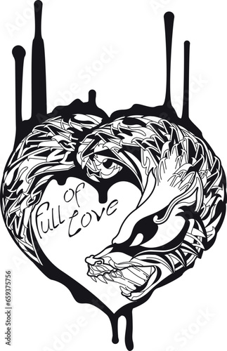 Fenrir wolf head valentine logo