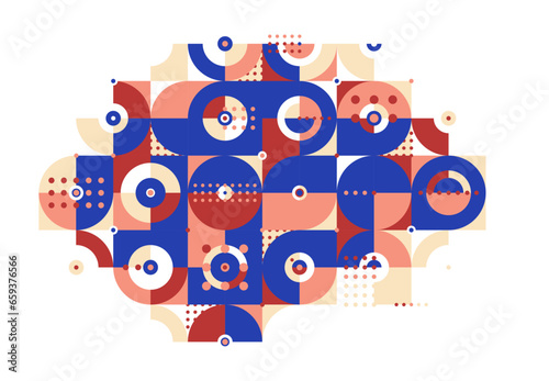 Abstract geometric background, modular tiling ceramic colored ethnic motif graphic design composition, native American Aztec ornament art.