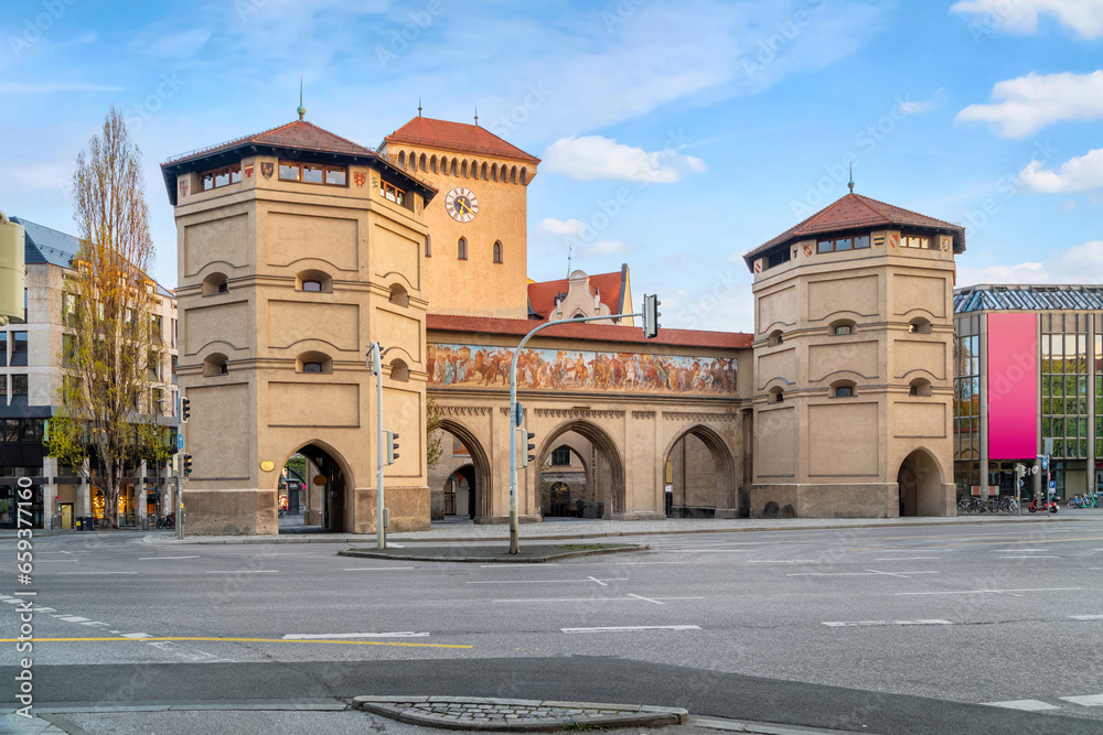 Isartor or Isar Gate - medieval city gate rebuilt in 1833 in Munich, Germany