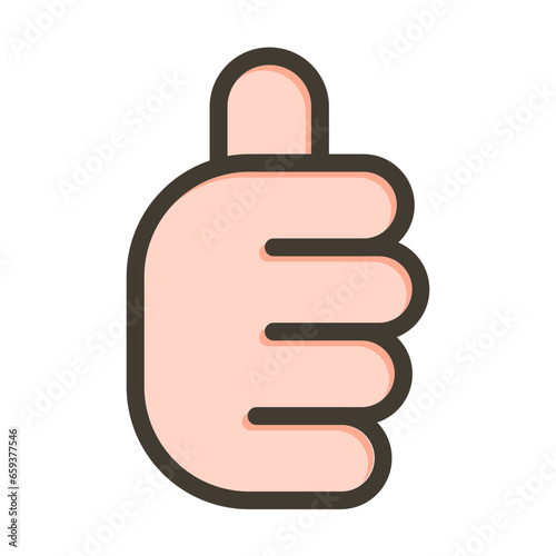 Hand Gesture Vector Thick Line Filled Colors Icon Design