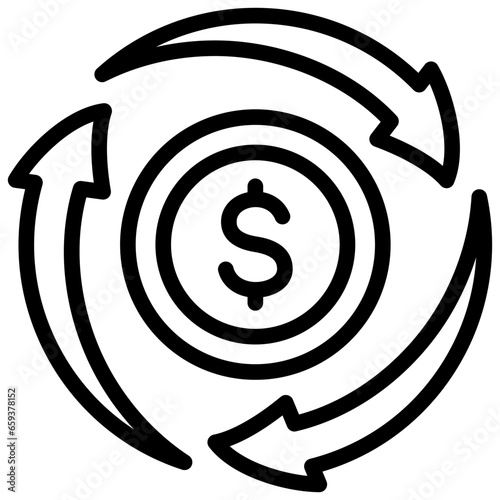 Sustainable Economy Outline Icon