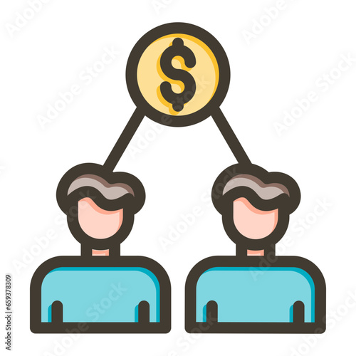 Shareholder Vector Thick Line Filled Colors Icon Design