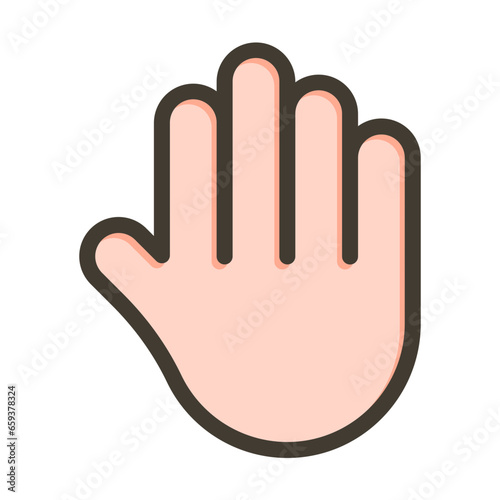 Hand Gesture Vector Thick Line Filled Colors Icon Design