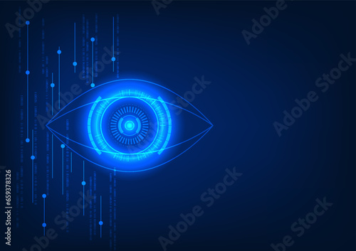 Iris scanning technology with technology elements and numerical code Media technology security system that uses eye verification to enter the data system