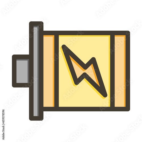 Motor Vector Thick Line Filled Colors Icon Design