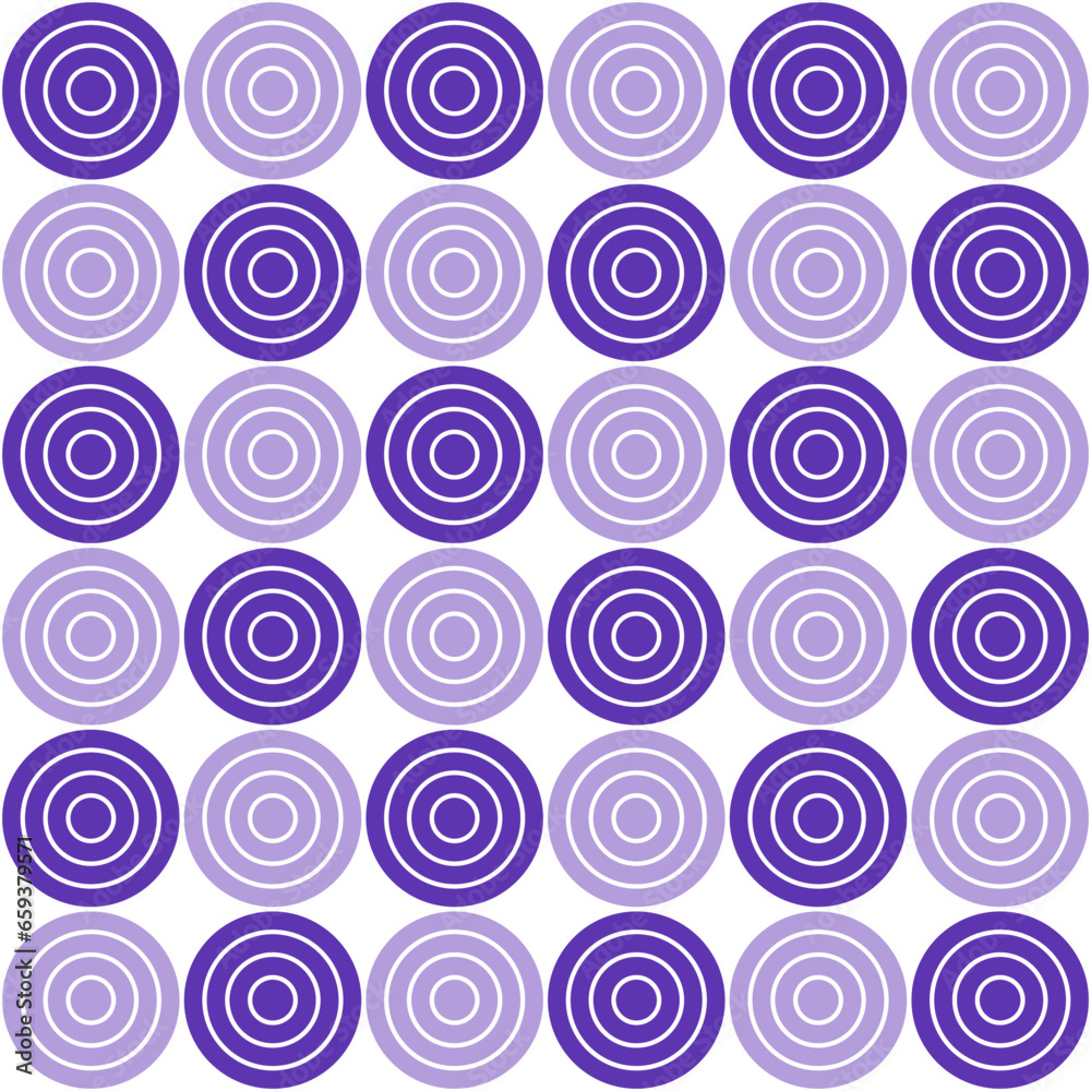 Purple circle pattern. Circle vector seamless pattern. Decorative element, wrapping paper, wall tiles, floor tiles, bathroom tiles.