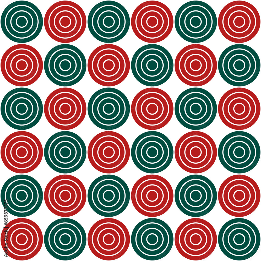 Christmas circle pattern. Circle vector seamless pattern. Decorative element, wrapping paper, wall tiles, floor tiles, bathroom tiles.