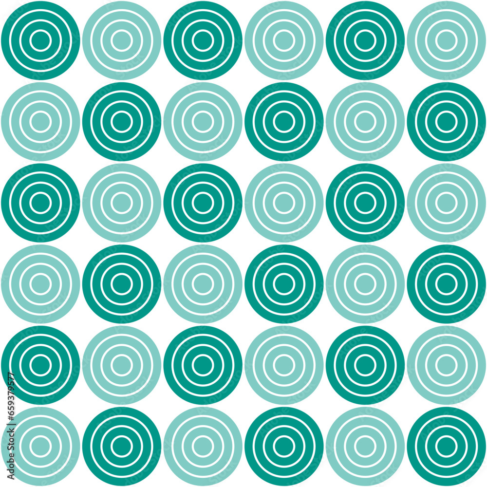 Green circle pattern. Circle vector seamless pattern. Decorative element, wrapping paper, wall tiles, floor tiles, bathroom tiles.