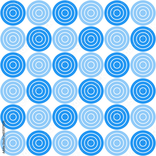 Blue circle pattern. Circle vector seamless pattern. Decorative element, wrapping paper, wall tiles, floor tiles, bathroom tiles.