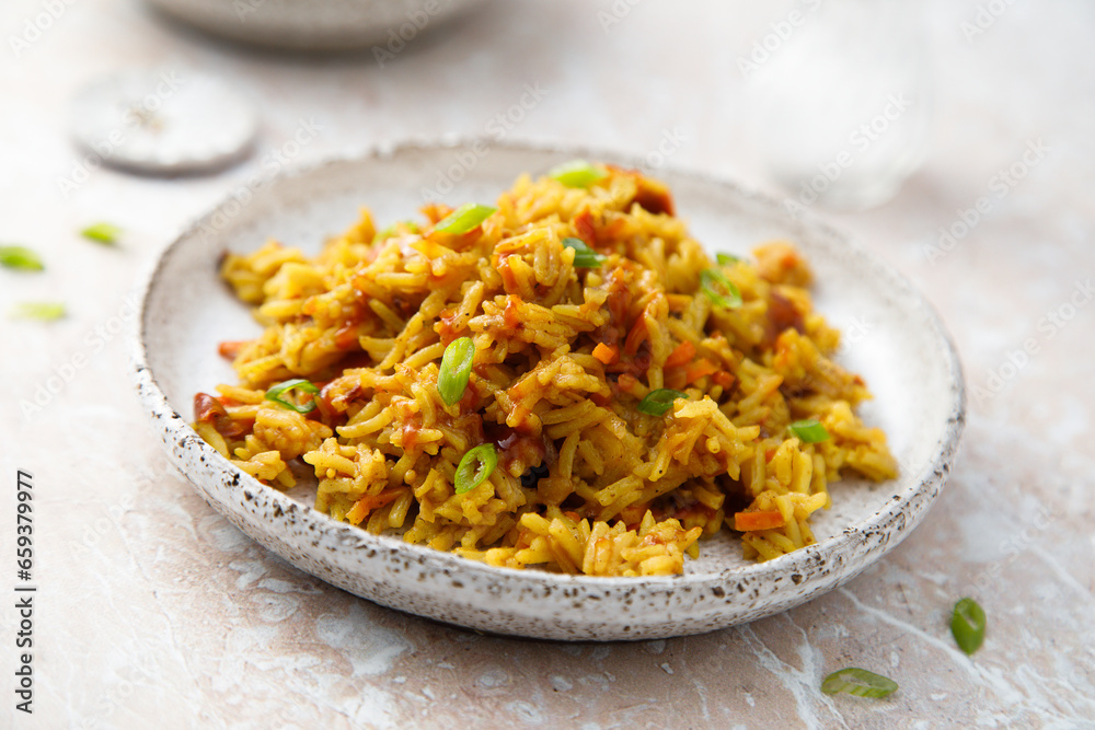 Healthy vegan pilau with vegetables Healthy vegan pilau with vegetables