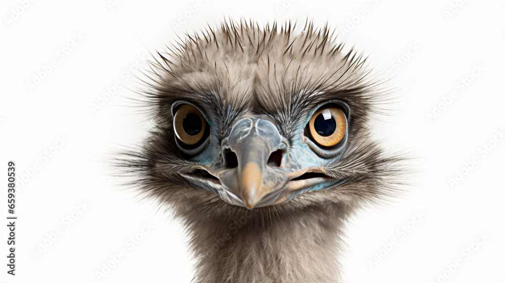 Emu isolated on white background