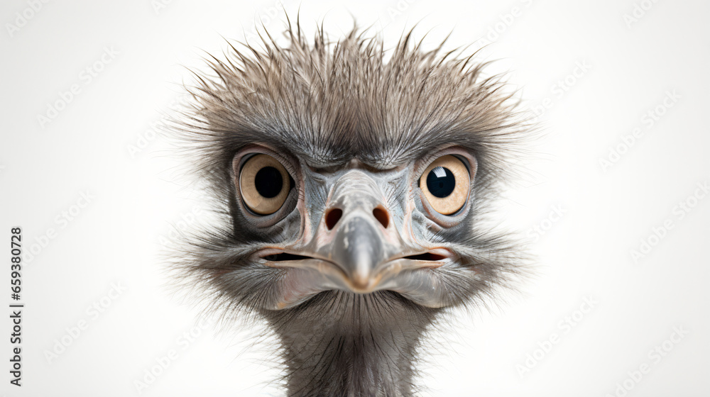 Emu isolated on white background