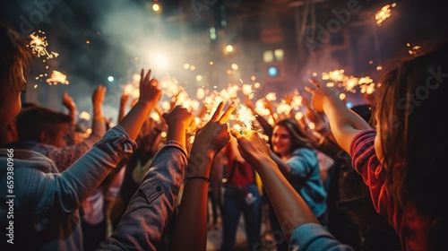 crowd of people celebrating