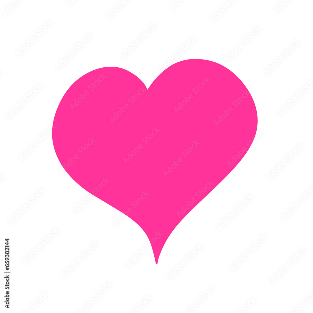 Handdrawn pink heart isolated on white background. Love symbol. Vector illustration Handdrawn pink heart isolated on white background. Love symbol. Vector illustration