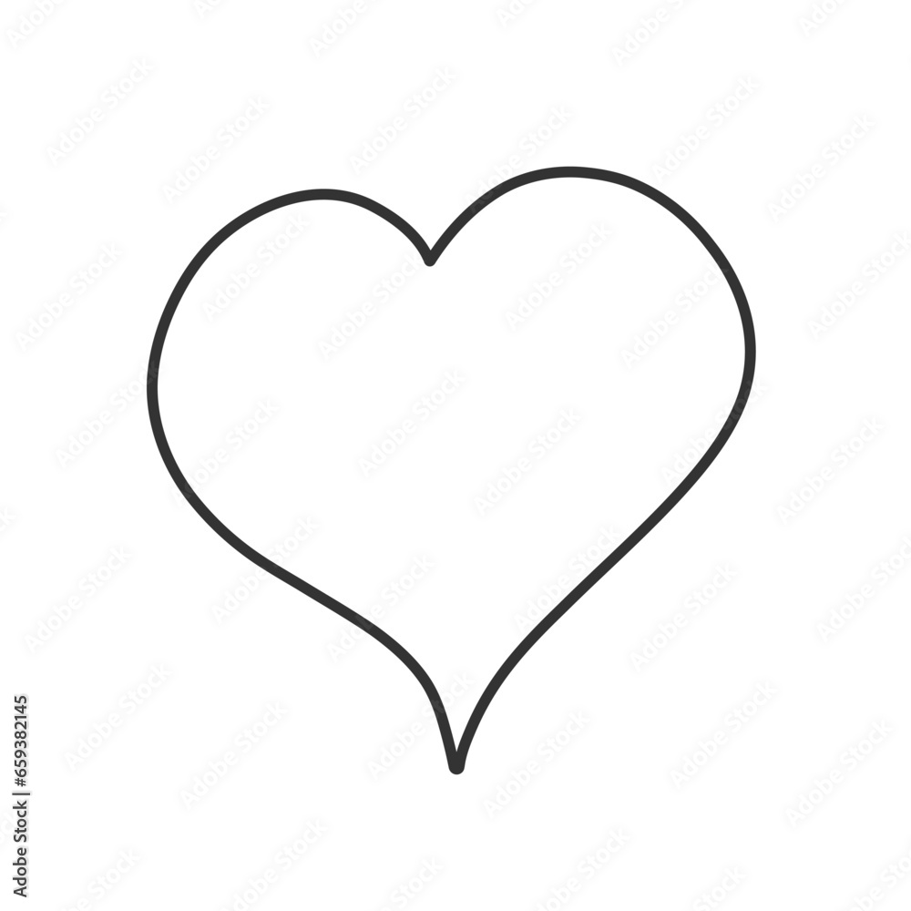 Hand drawn heart countur isolated on white background. Love symbol. Vector illustration Hand drawn heart countur isolated on white background. Love symbol. Vector illustration