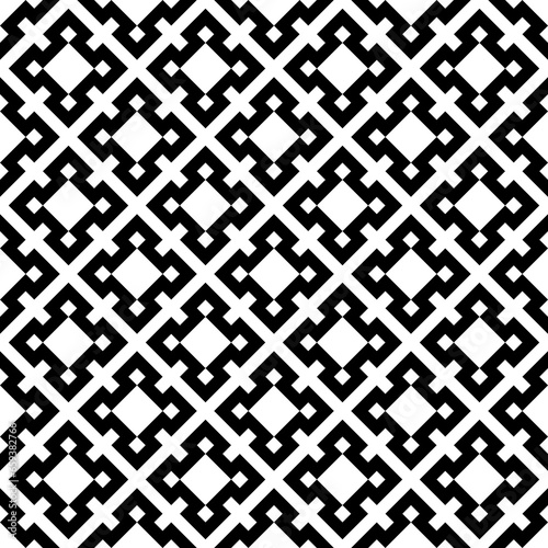 Geometric seamless pattern. Black and white print