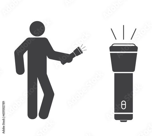  person with flashlight