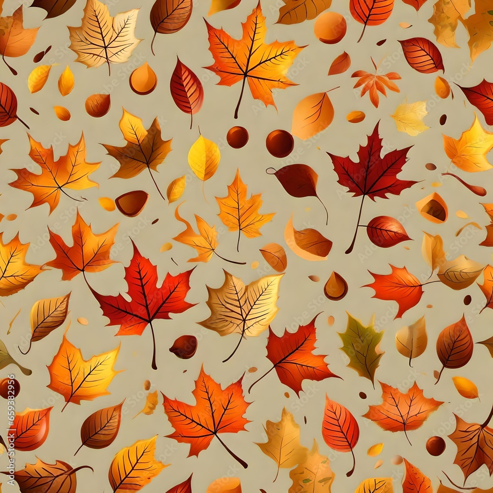 Obraz premium autumn leaves seamless pattern
