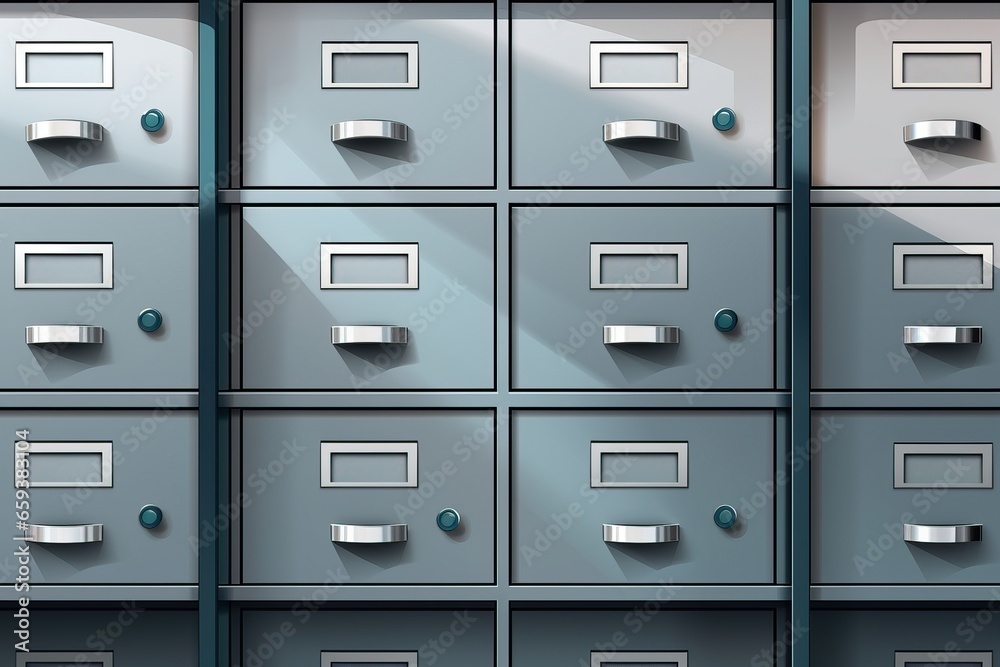 Gray Archival Cabinet with Numerous Drawers for Document Storage Gray Archival Cabinet with Numerous Drawers for Document Storage