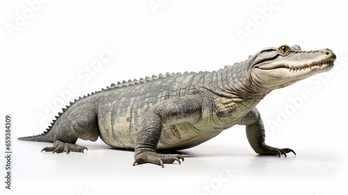 Gharial isolated on white background © Black