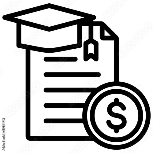 Student Lean Outline Icon