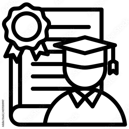 Phd Degree Outline Icon